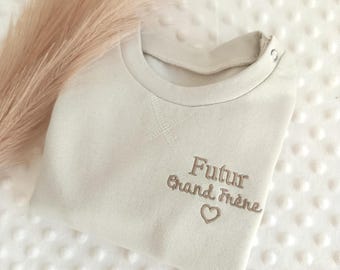 Sweat brodé futur grand frère ou grande soeur  pour annoncer une  grossesse