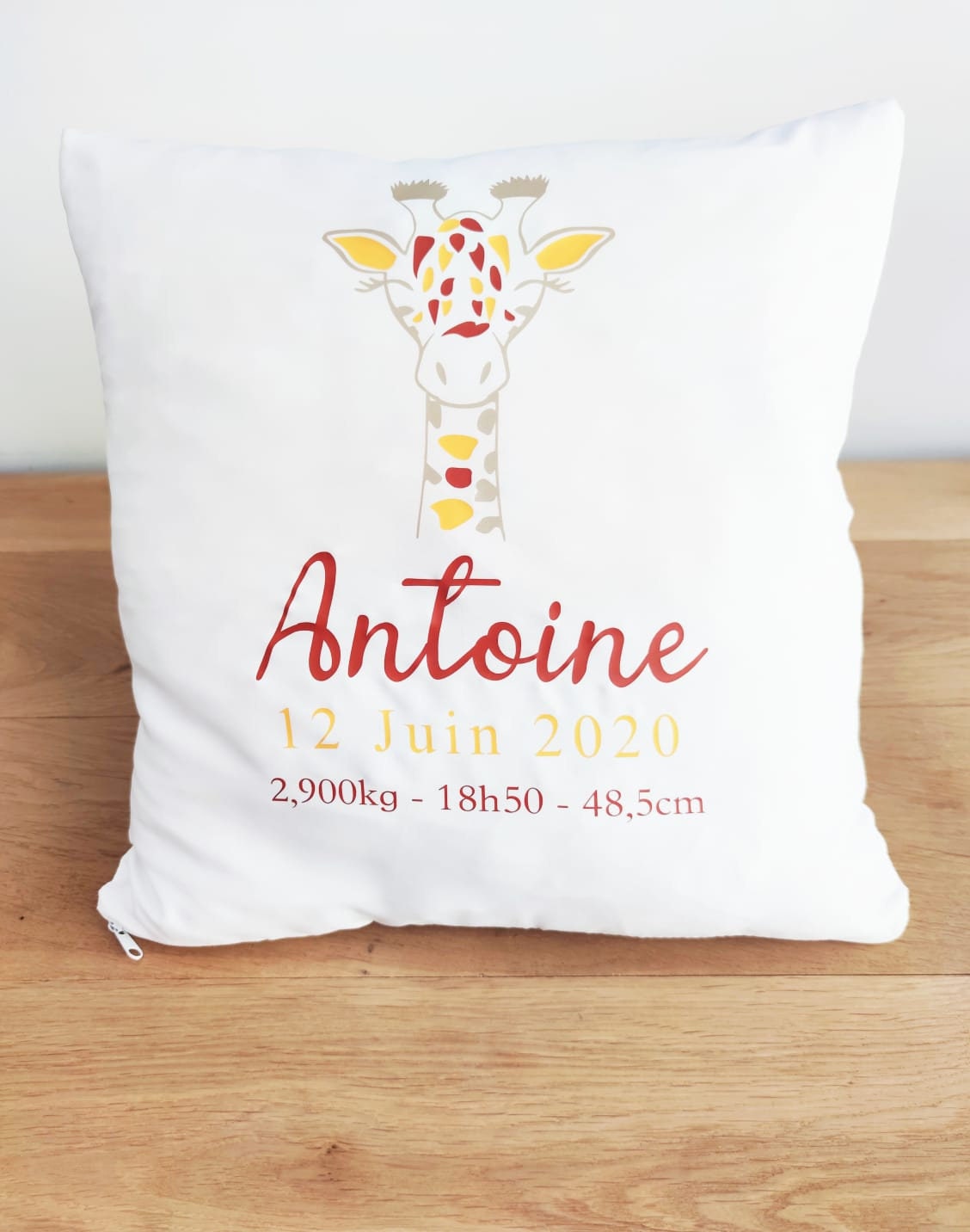 Coussin Décoratif Pour Cadeau de Naissance Thème Girafe