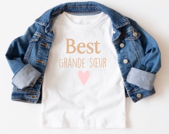 T-Shirt enfant " Best Grande Soeur / Grand frère " à personnaliser