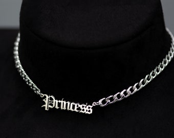 Princess Choker Necklace - 316 Stainless Steel Cuban Link Choker Classy Discreet Day Collar Submissive Choker Daddy's Princess