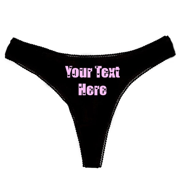 Any Text Love Letters Text Custom Thong & Camisole Set - Personalised With Your Words - Custom thong - Print Booty Shorts - 106T