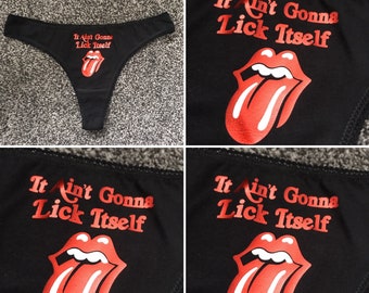 It ain't Gonna Lick Itself Thongs - Naughty Underwear DDLG Kinky BDSM Sub  BBW