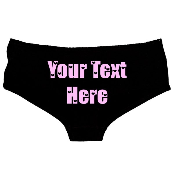 Custom Panties Any Text Love Letters Text & Camisole Set - Personalised With Your Words - Custom thong - Print Booty Shorts - 106