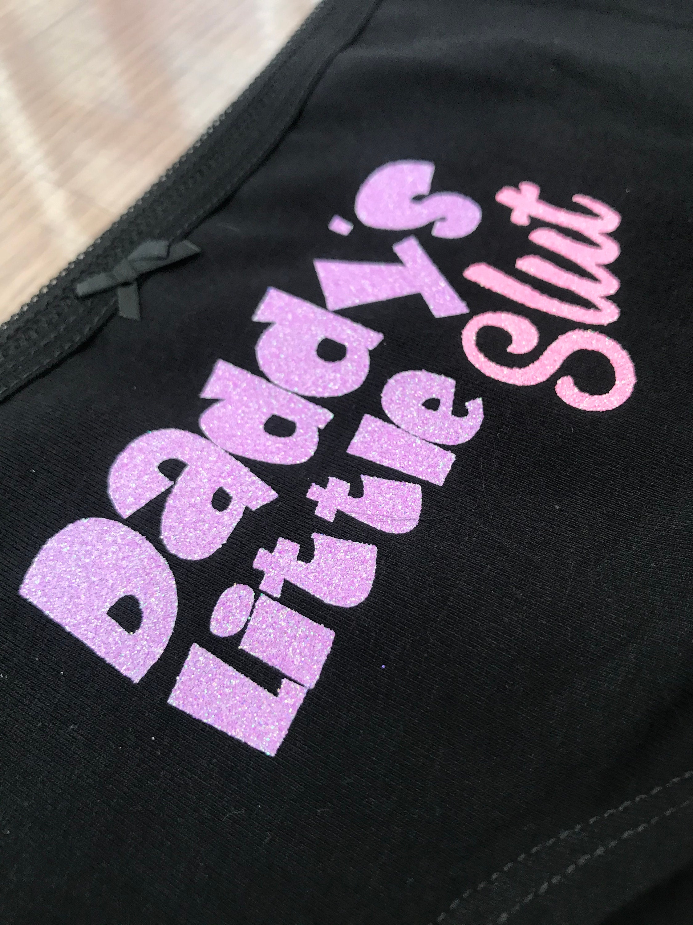 Daddy's Little Slut Glitter Set Knickers Vest Cami Thong Shorts BDSM  Submissive Sub Kinky Sexy Daddy Panties Daddys Girl 155G -  Hong Kong