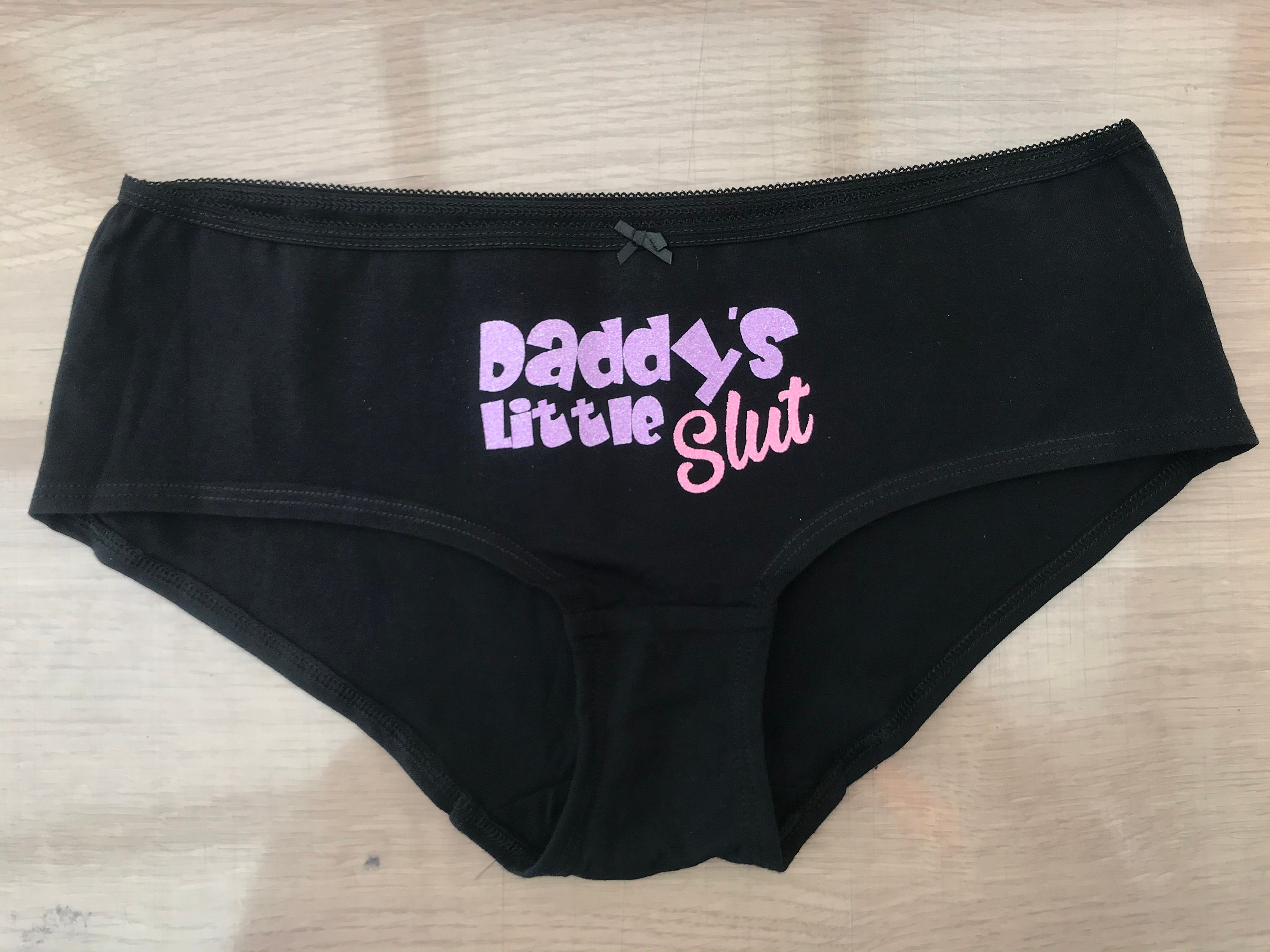 Daddy's Little Slut Glitter Set Knickers Vest Cami Thong Shorts BDSM  Submissive Sub Kinky Sexy Daddy Panties Daddys Girl 155G -  Hong Kong