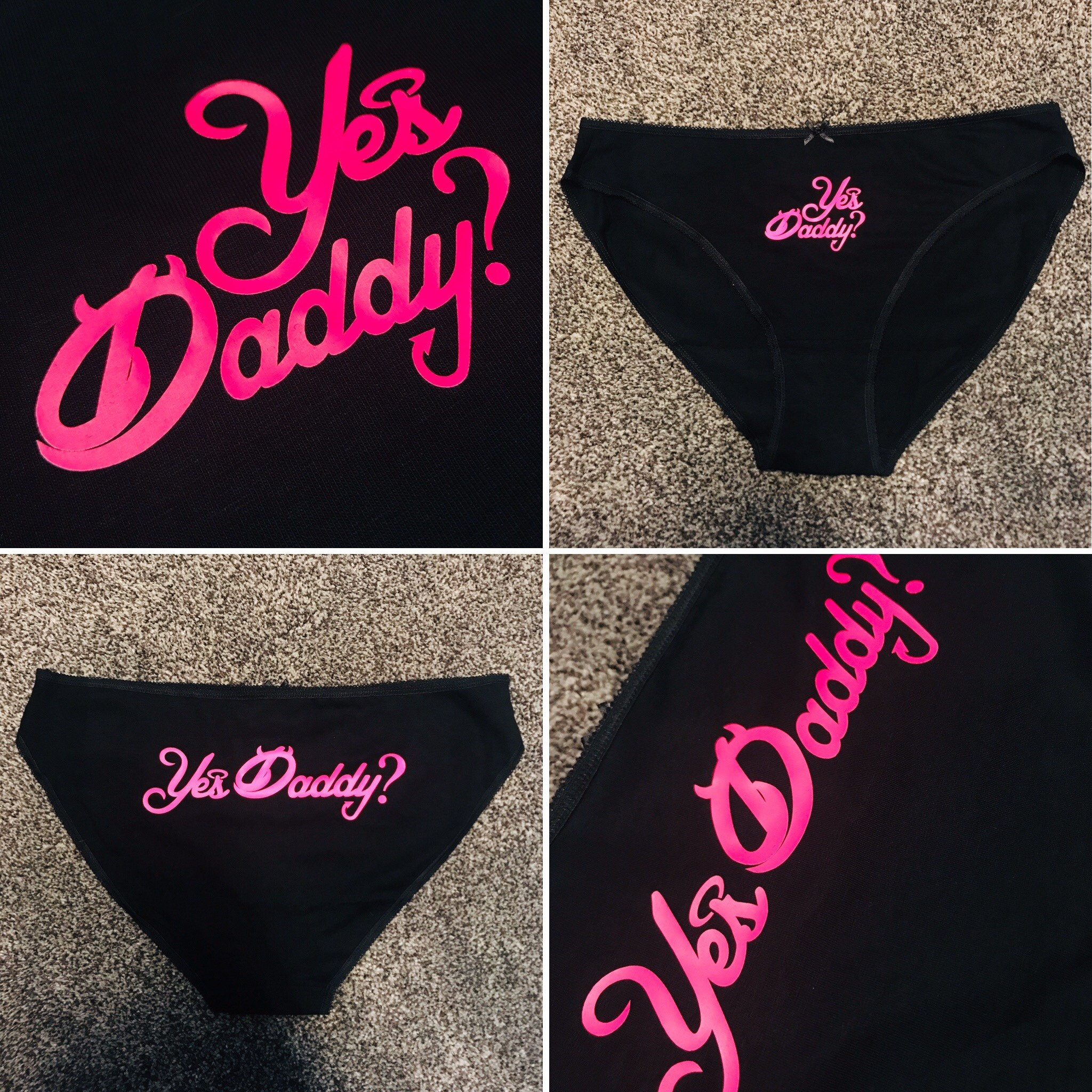 Yes Daddy Knickers Neon Pink Yes Daddy Panties Daddy