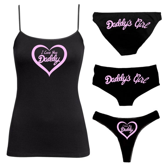 I Love You Daddy Daddys Girl Set Knickers Vest Cami Thong Shorts BDSM  Bondage Submissive Kinky Sexy Daddy Panties DDLG Clothing 75 -  Canada