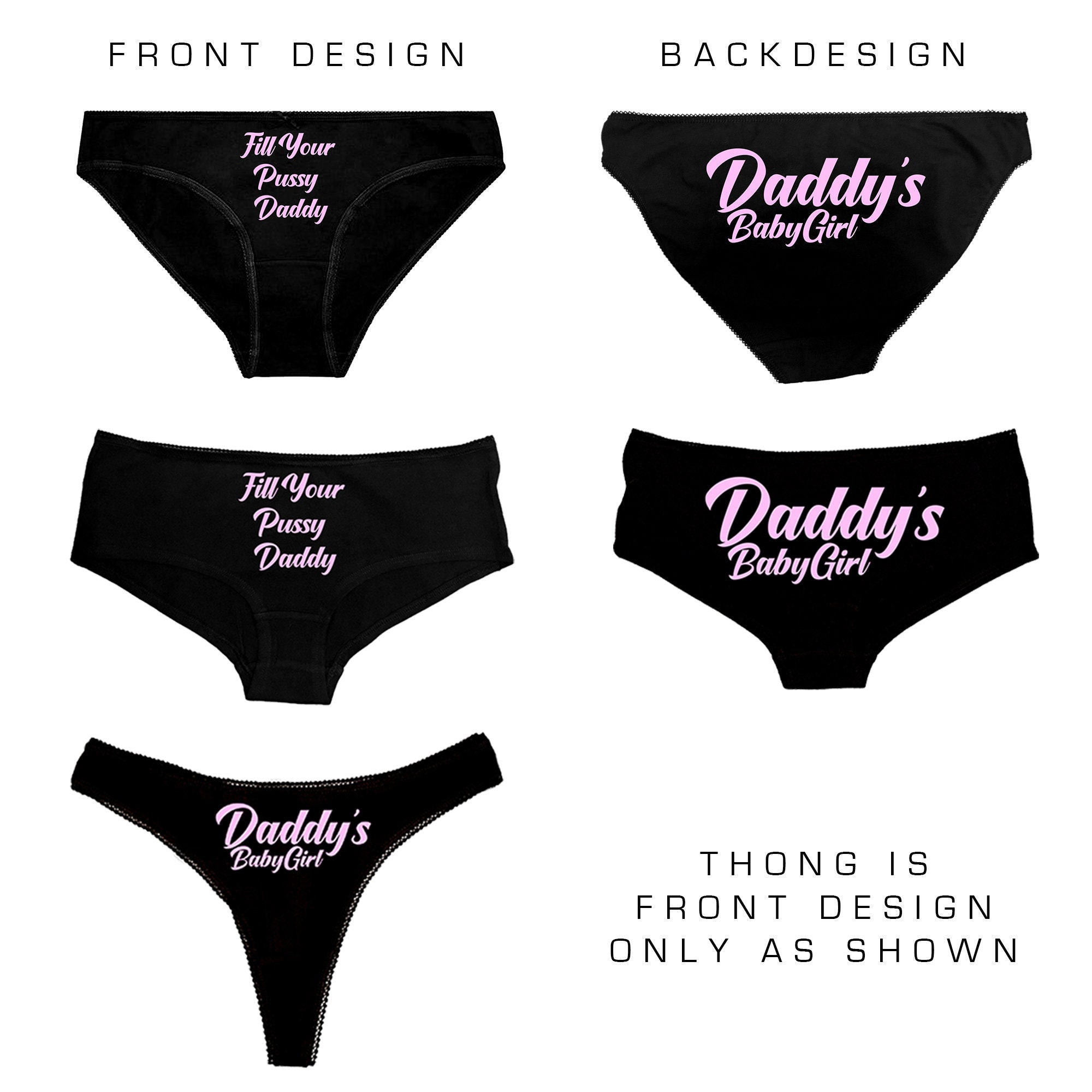Daddy's Babygirl Set Knickers Vest Cami Thong Shorts DDLG Naughty  Submissive Sub Kinky Sexy Daddy Panties Daddys Girl 