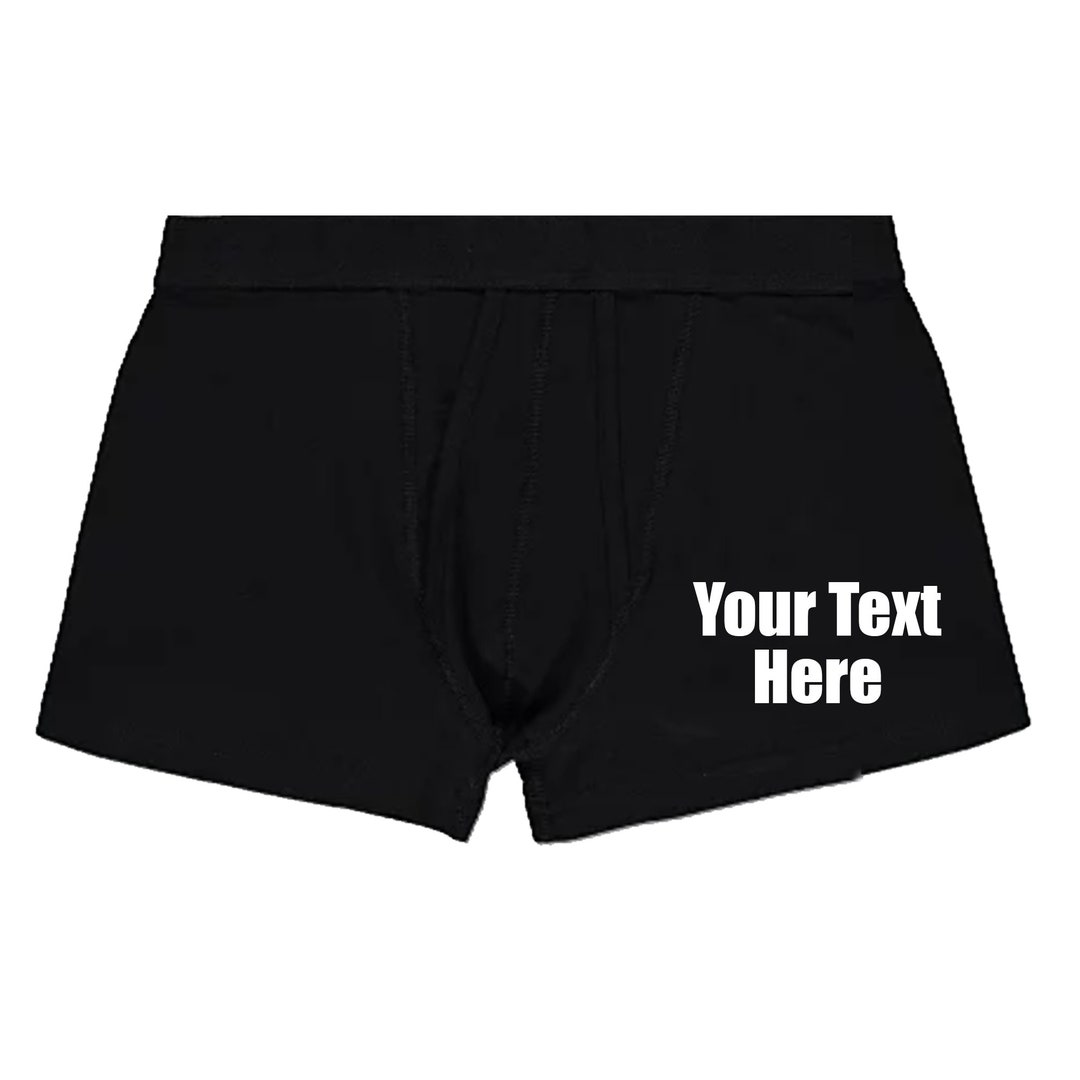 Any Text Custom Men's Boxer Shorts Personalised With Your Words Custom