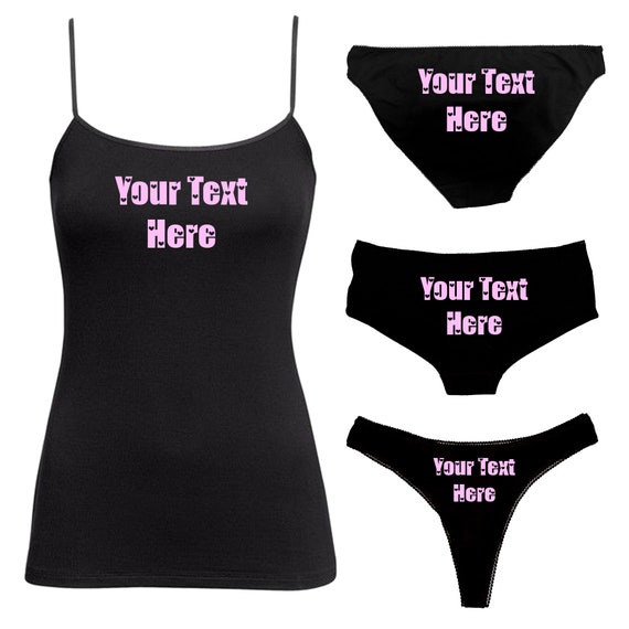 Any Text Love Letters Custom Booty Shorts & Camisole Set Personalised With  Your Words Custom Thong Print Booty Shorts 106BS 