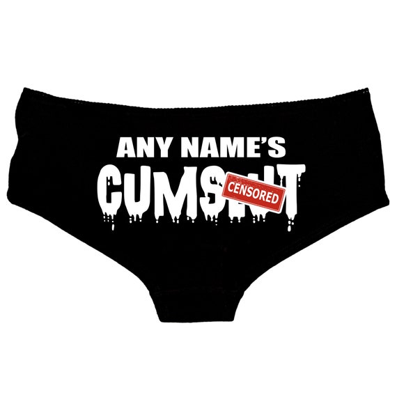 Any Name's Cum Slut Knickers Panties & Camisole Set Personalised Cumslut  Panties Custom Thong Print Booty Shorts 128 