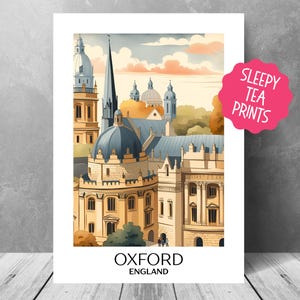 Oxford England Art Print: Colourful Travel Poster