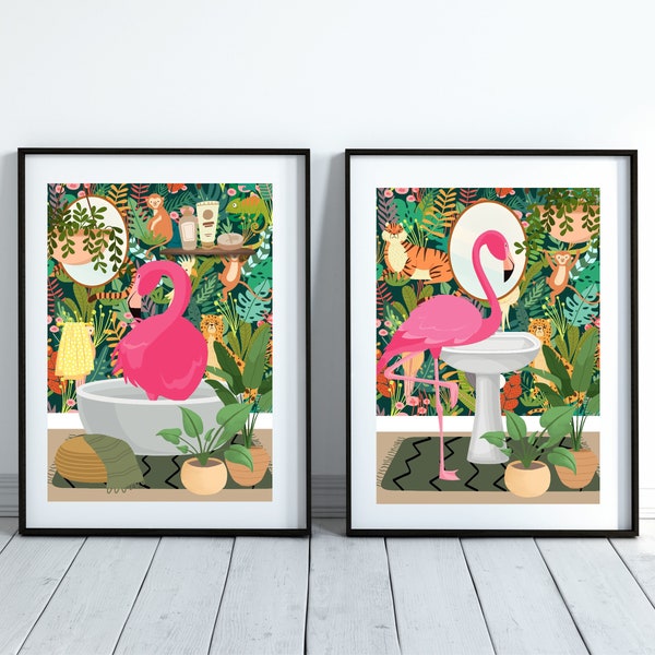 Flamingo Bathroom - Etsy