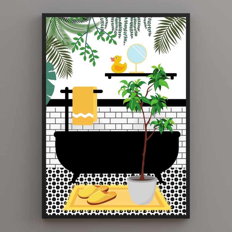 Yellow Bathroom - Etsy