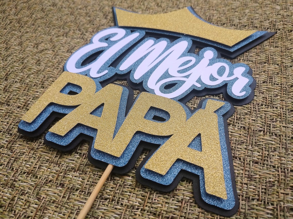 SVG El mejor topper de pastel de papá cricut plantilla svg | Etsy