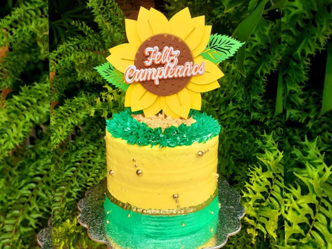 SVG Feliz Cumpleaños Cake Topper Spanish, Happy Birthday Svg