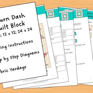 Churn Dash Quilt Block Pattern PDF 3 Sizes - Etsy