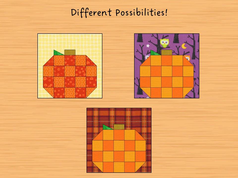 Patch Pumpkin Quilt Block Pattern PDF 3 Sizes - Etsy