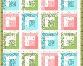 Log Cabin Jelly Roll Quilt Pattern PDF Download
