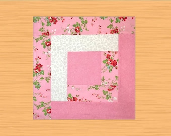 Blockhaus Quilt Block Pattern PDF 3 Größen