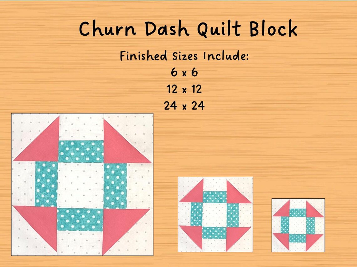Churn Dash Quilt Block Pattern PDF 3 Sizes - Etsy