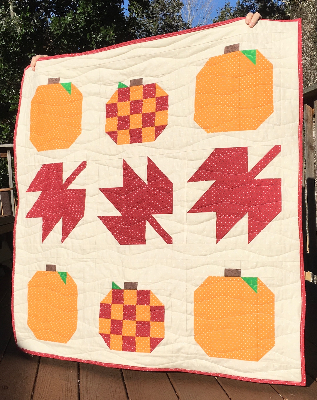 Pumpkin Patch Quilt Pattern3 Different Sizesdigital Download Etsy