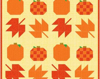 Modello per trapunta Pumpkin Patch in PDF, 3 misure