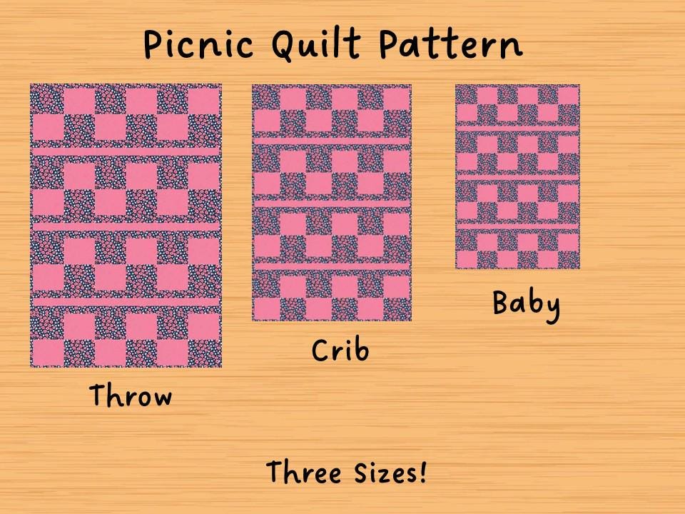 Picnic Quilt Pattern PDF 3 Sizes - Etsy