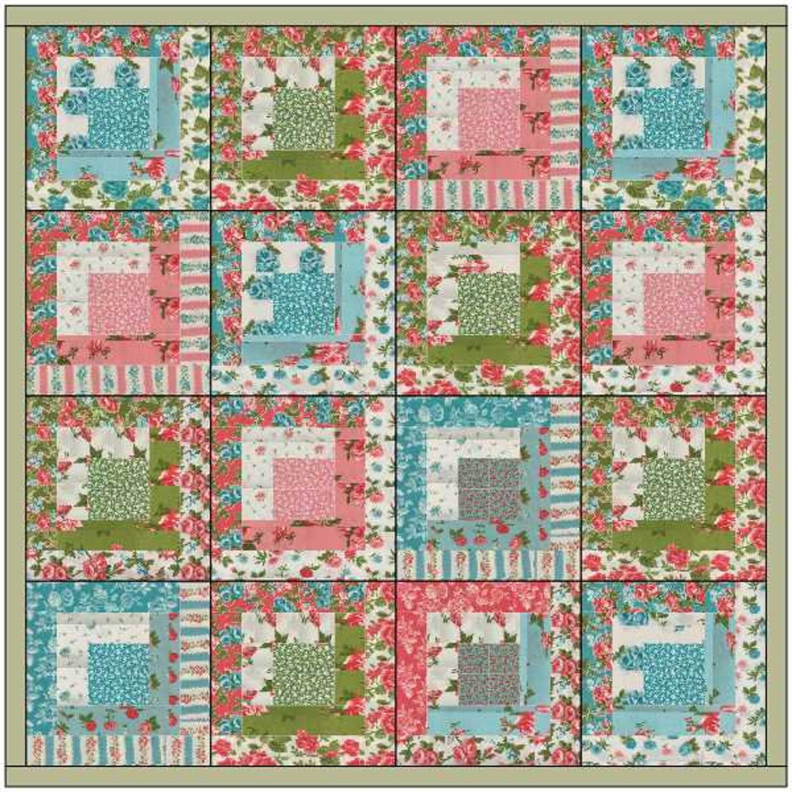 Spring Jelly Roll Quilt Patternpdf Download Etsy