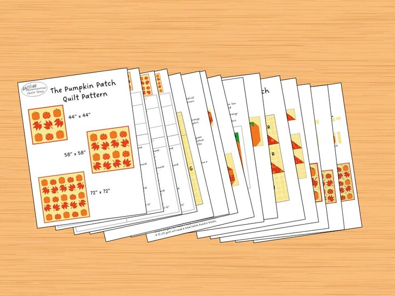Pumpkin Patch Quilt Pattern PDF 3 Sizes - Etsy