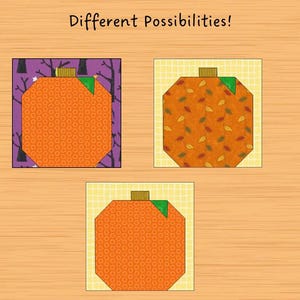 Pumpkin Quilt Block Pattern PDF 3 Sizes - Etsy