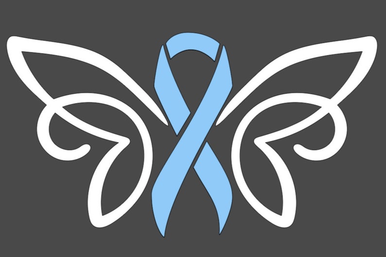 Butterfly Awareness Ribbon Vinyl Decal or Iron on Vinyl ... Your Choice ...