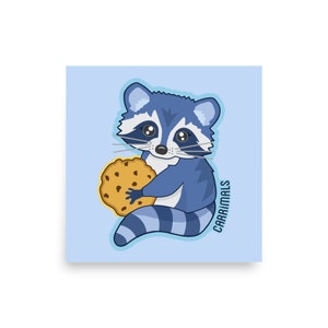 Cute Raccoon with Cookie Poster