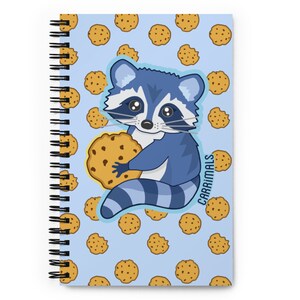 Cute Raccoon with Cookies Spiral notebook