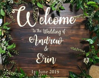 Grosshandel Hochzeit Holz Anhanger Willkommen Sitz Schild 3mm Dicke