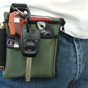 Marsupio EDC per multiutensile e coltello pieghevole con moschettone per chiavi