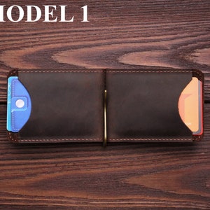 Leather money clip wallet Personalized, Groomsmen gift image 5