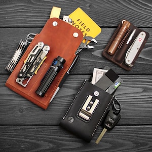 Leather EDC pouch, EDC belt pouch, EDC wallet