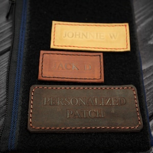 PERSONALIZED leather PATCH, VELCRO name patch