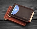 Leather money clip wallet Personalized, Groomsmen gift product logo