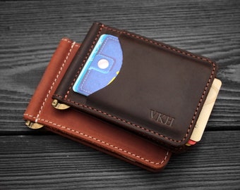 Leather money clip wallet Personalized, Groomsmen gift