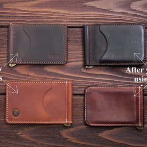 Leather money clip wallet Personalized, Groomsmen gift image 9