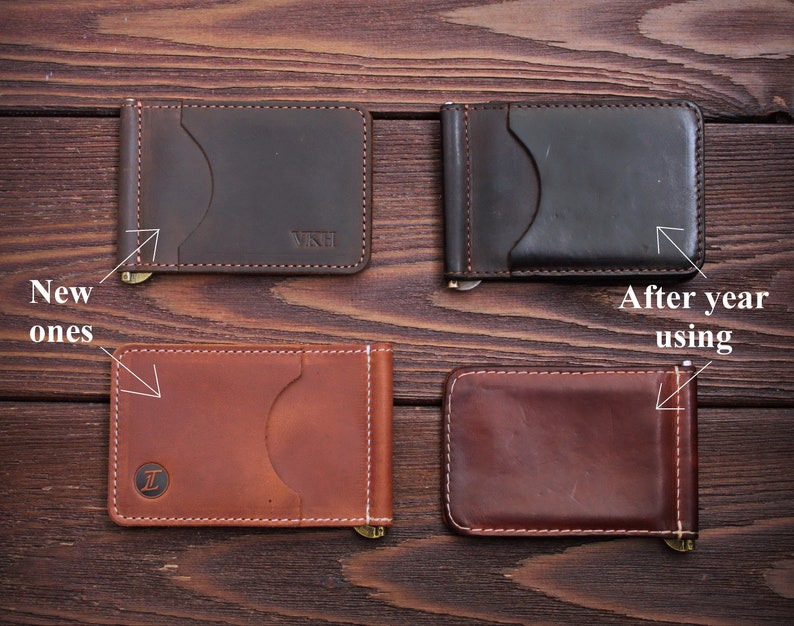 Leather money clip wallet Personalized, Groomsmen gift image 9