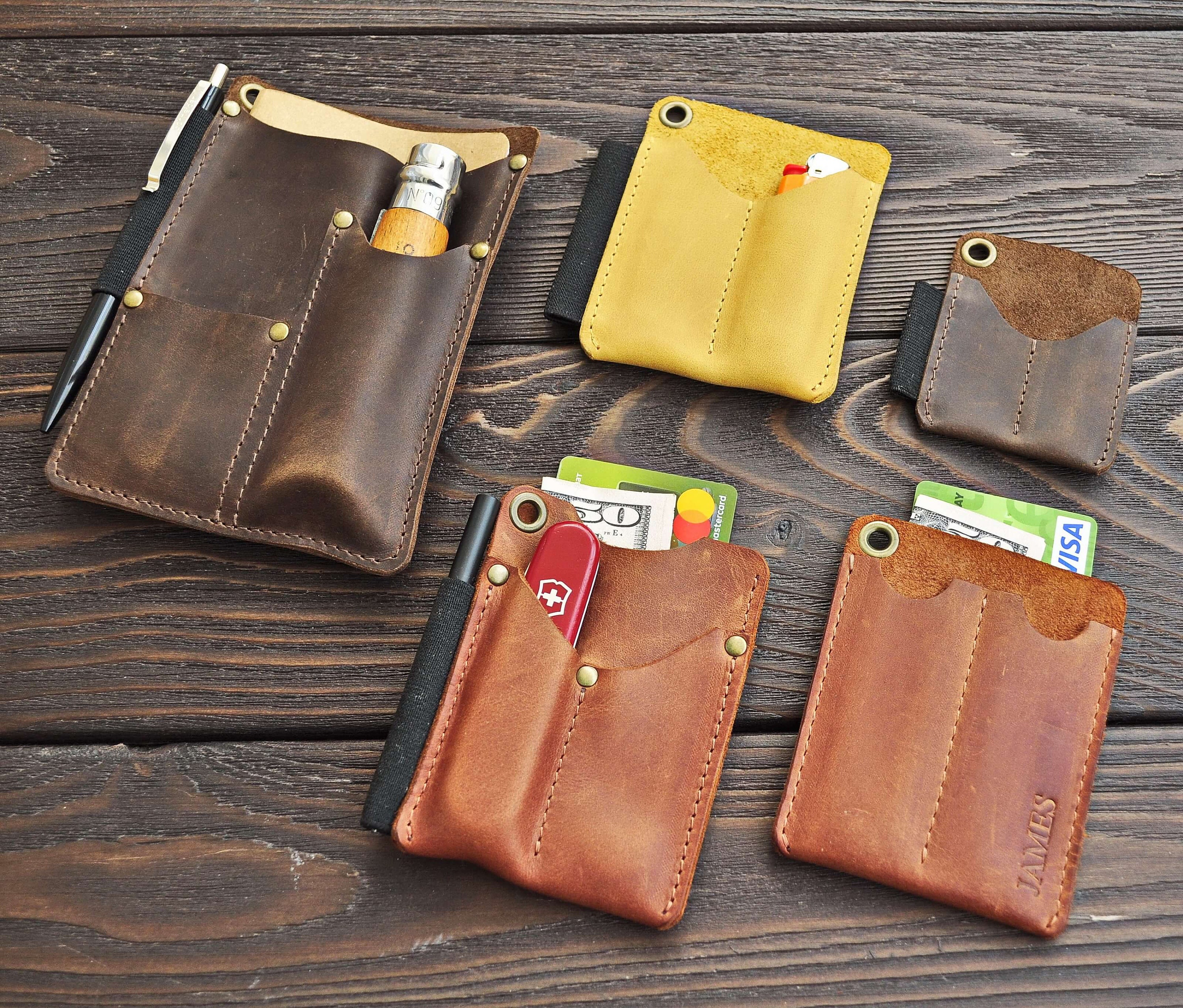 EDC pocket organizer EDC Wallet Personalized leather Free Etsy