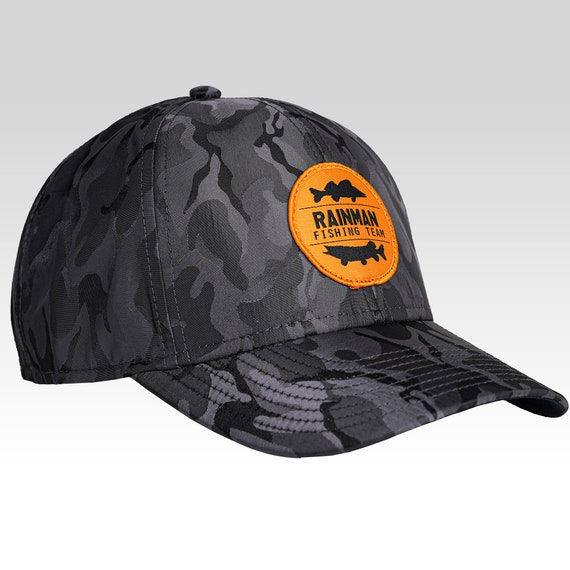 Fishing Cap. Nice Gift for Fishermen. Fishing Hat With Fish Logo. Black Camouflage  Fishing Hats RAINMAN Shadow. 