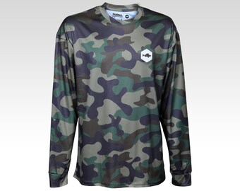 Gift for fisherman, Long sleeve fishing t shirt RAINMAN CamoEarth