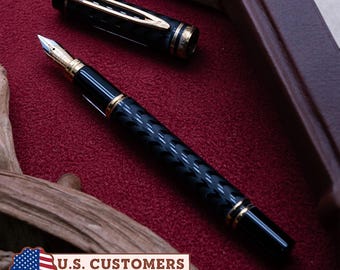 Stylo Plume Waterman CF Crocodile Plaqué Or Avec Plume En Or 18 Carats - Pièce Rare Et Prestigieuse