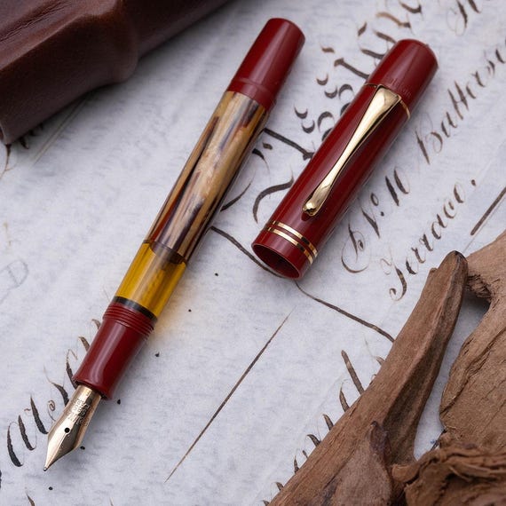 White Gold Pelikan M101 Pelikan M101N Red Tortoiseshell Fountain Pen