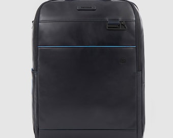 Piquadro - Backpack in leather with computer holder 15.6" and Ipad Pro