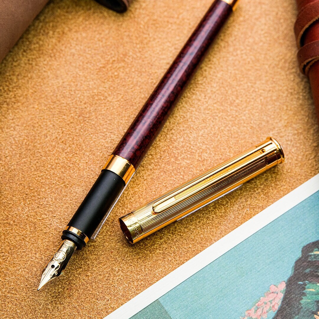 Montblanc Noblesse Doue Red Lacquer Fountain Pen Etsy